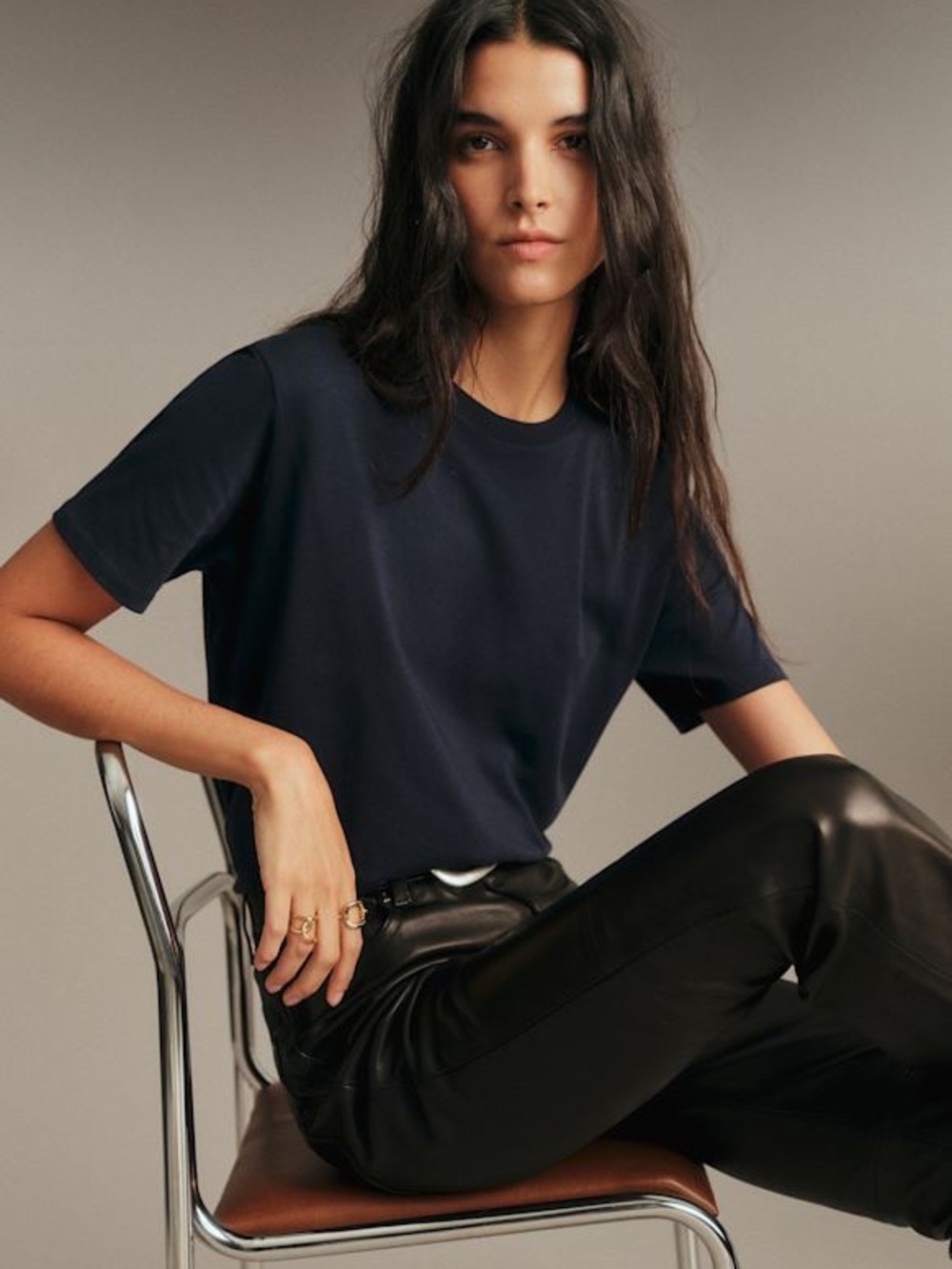 Sezane CONRAD T-SHIRT - Navy